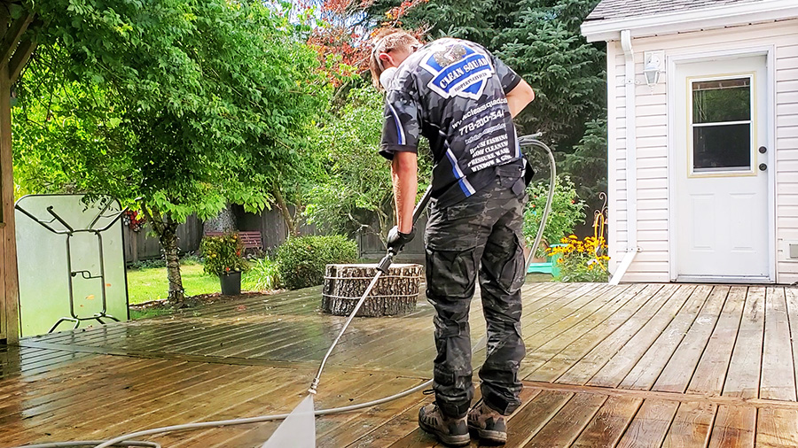 clean squad property services - deck pressure washing